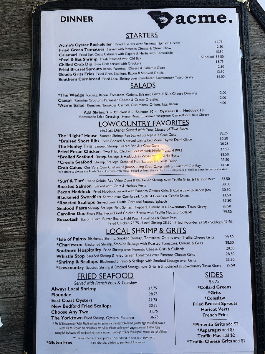Acme Lowcountry Kitchen Menu - Image 5